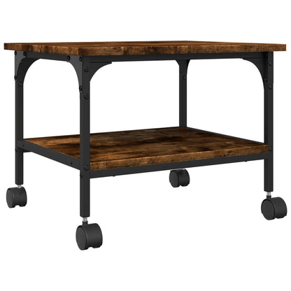 Printer Stand 2-Tier Smoked Oak 50x40x38 cm Engineered Wood