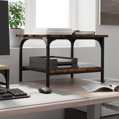 Printer Stand 2-Tier Smoked Oak 50x40x38 cm Engineered Wood