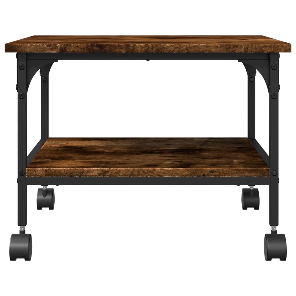 Printer Stand 2-Tier Smoked Oak 50x40x38 cm Engineered Wood