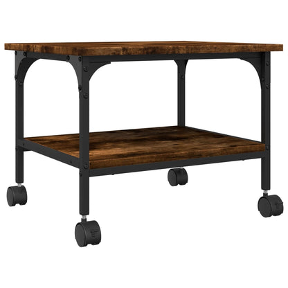 Printer Stand 2-Tier Smoked Oak 50x40x38 cm Engineered Wood