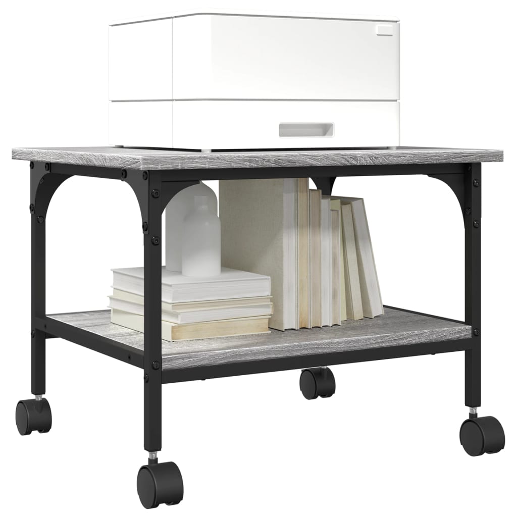 Printer Stand 2-Tier Grey Sonoma 50x40x38 cm Engineered Wood