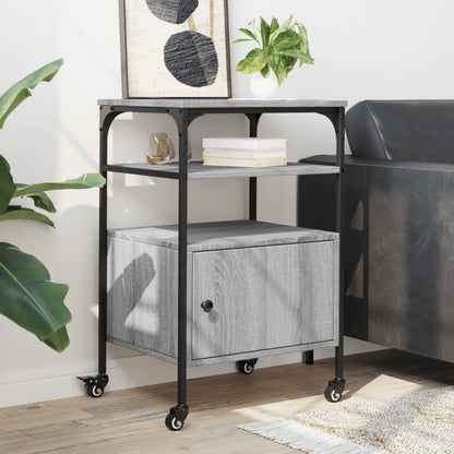 Printer Stand 3-Tier Grey Sonoma 50x40x76 cm Engineered Wood