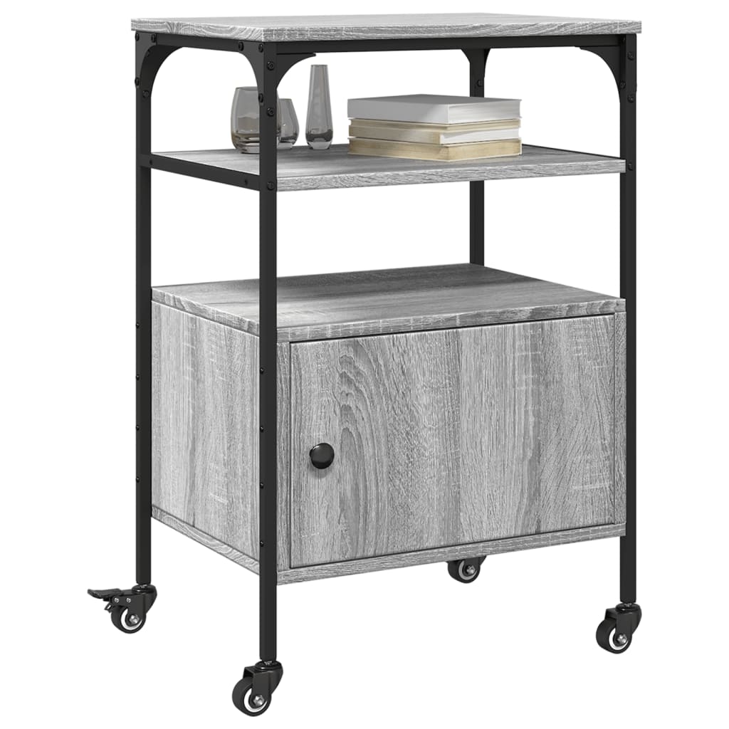 Printer Stand 3-Tier Grey Sonoma 50x40x76 cm Engineered Wood