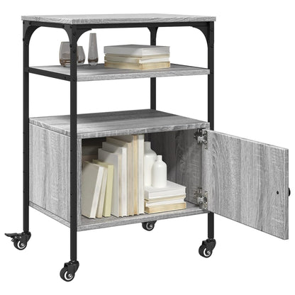 Printer Stand 3-Tier Grey Sonoma 50x40x76 cm Engineered Wood