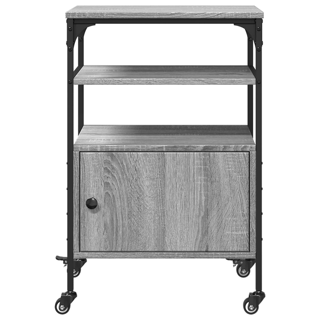 Printer Stand 3-Tier Grey Sonoma 50x40x76 cm Engineered Wood