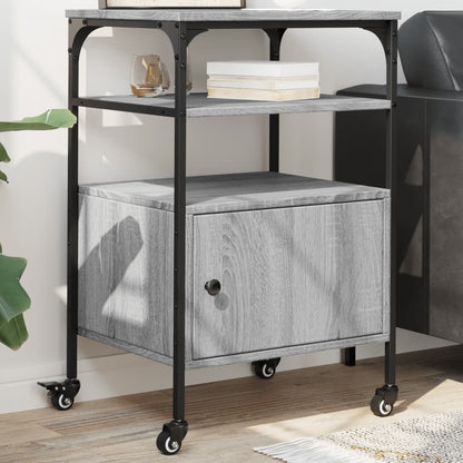 Printer Stand 3-Tier Grey Sonoma 50x40x76 cm Engineered Wood