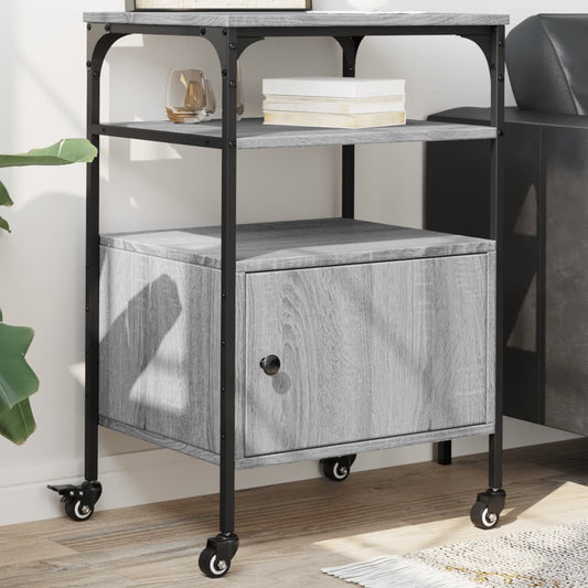 Printer Stand 3-Tier Grey Sonoma 50x40x76 cm Engineered Wood