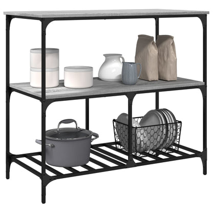 Kitchen Trolley Grey Sonoma 100x50x95 cm Engineered Wood