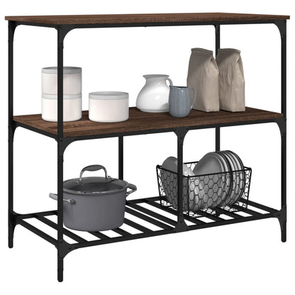 Kitchen Trolley Brown Oak 100x50x95 cm Engineered Wood