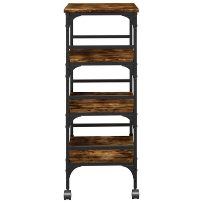 Kitchen Trolley Smoked Oak 45x35x89.5 cm Engineered Wood