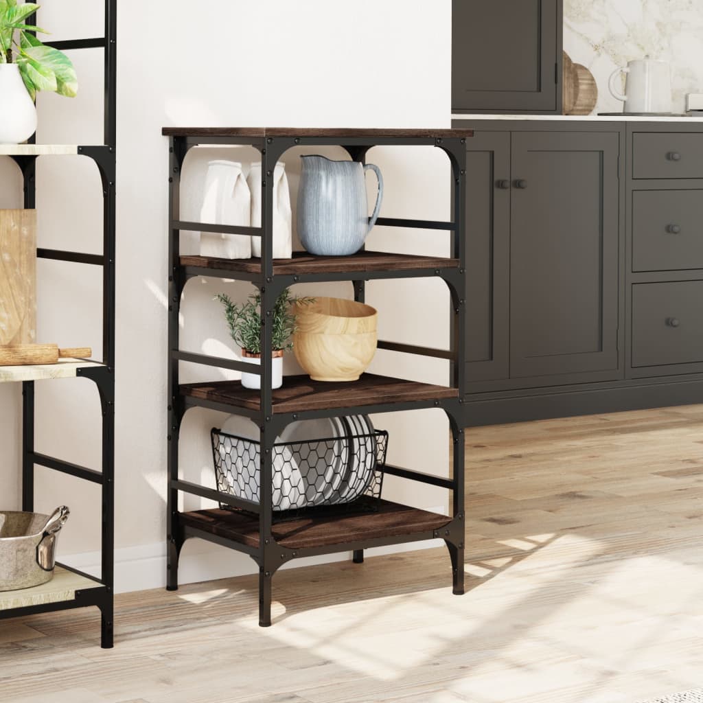 Kitchen Trolley Brown Oak 45x35x89.5 cm Engineered Wood