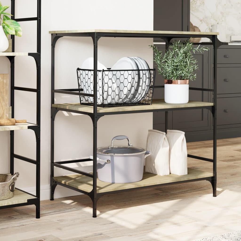 Kitchen Trolley Sonoma Oak 100.5x50x105 cm Engineered Wood
