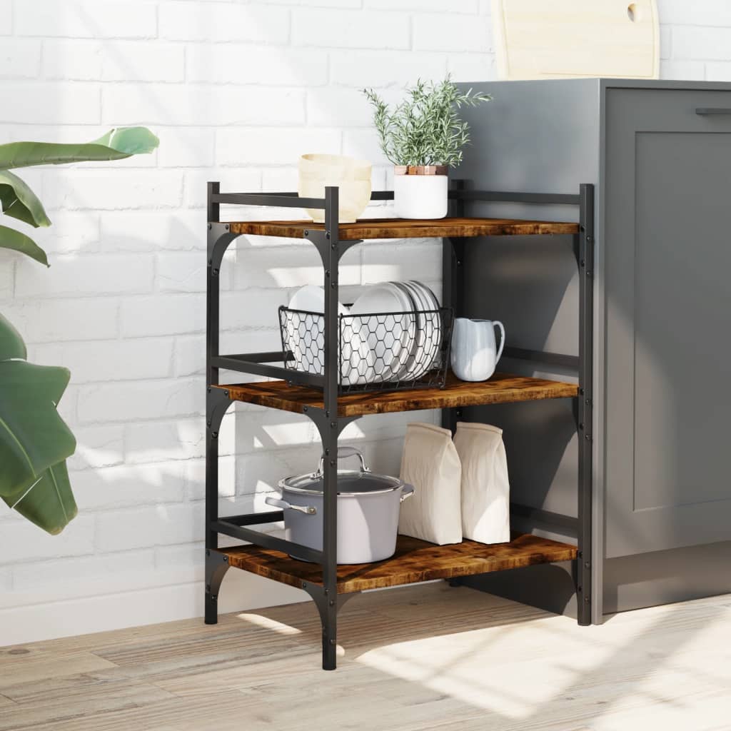 Kitchen Trolley Smoked Oak 50x35x75.5 cm Engineered Wood