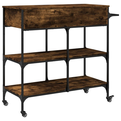 Kitchen Trolley Smoked Oak 105x42x95 cm Engineered Wood