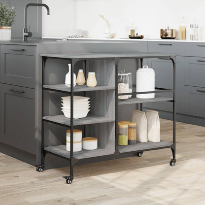 Kitchen Trolley Grey Sonoma 100x45x89.5 cm Engineered Wood