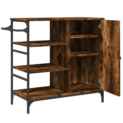 Kitchen Trolley Smoked Oak 87.5x38.5x84.5 cm Engineered Wood