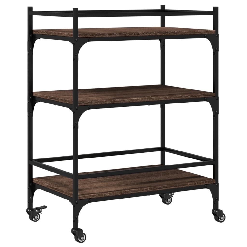Kitchen Trolley Brown Oak 65x40x86.5 cm Engineered Wood