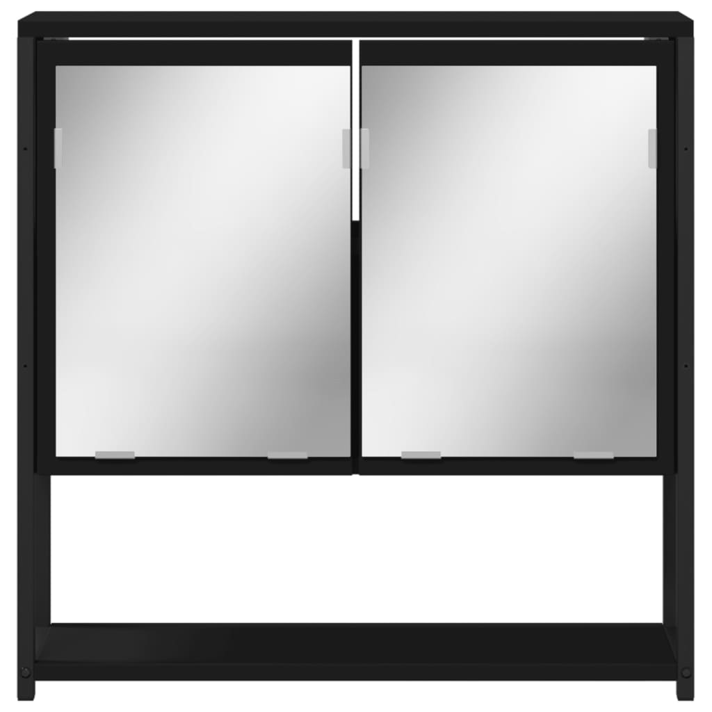 Bathroom Mirror Cabinet Black 60x16x60 cm Engineered Wood
