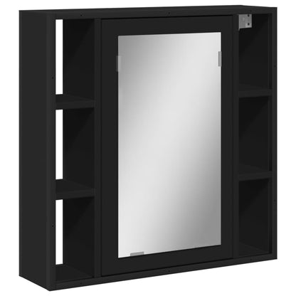 Bathroom Mirror Cabinet Black 60x16x60 cm Engineered Wood