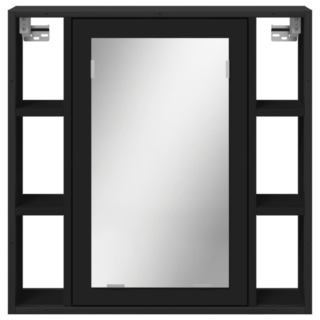 Bathroom Mirror Cabinet Black 60x16x60 cm Engineered Wood