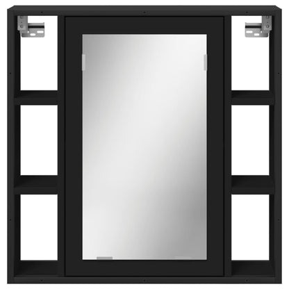 Bathroom Mirror Cabinet Black 60x16x60 cm Engineered Wood