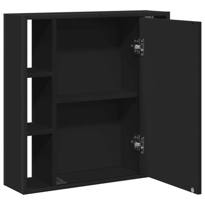 Bathroom Mirror Cabinet Black 60x16x60 cm Engineered Wood