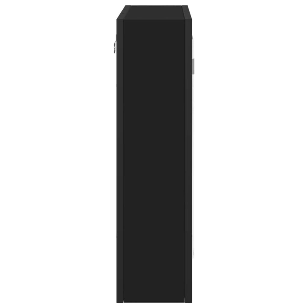 Bathroom Mirror Cabinet Black 60x16x60 cm Engineered Wood