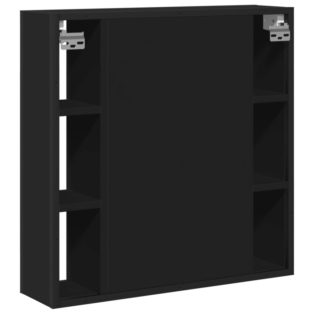 Bathroom Mirror Cabinet Black 60x16x60 cm Engineered Wood