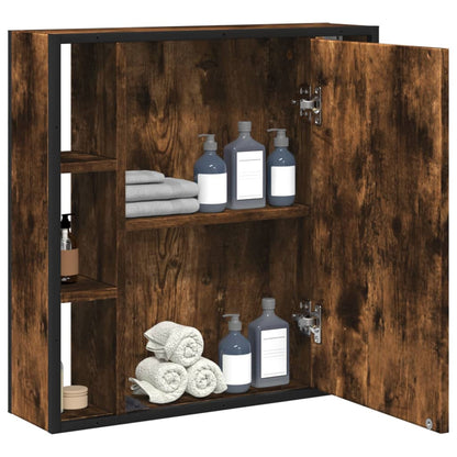 Bathroom Mirror Cabinet Smoked Oak 60x16x60 cm Engineered Wood