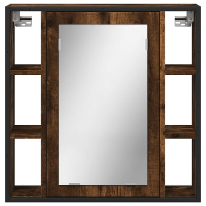 Bathroom Mirror Cabinet Smoked Oak 60x16x60 cm Engineered Wood