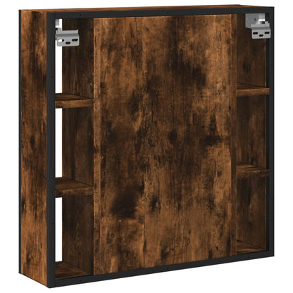 Bathroom Mirror Cabinet Smoked Oak 60x16x60 cm Engineered Wood