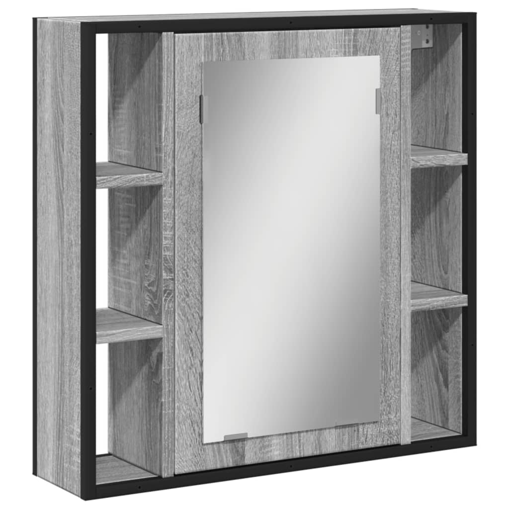 Bathroom Mirror Cabinet Grey Sonoma 60x16x60 cm Engineered Wood