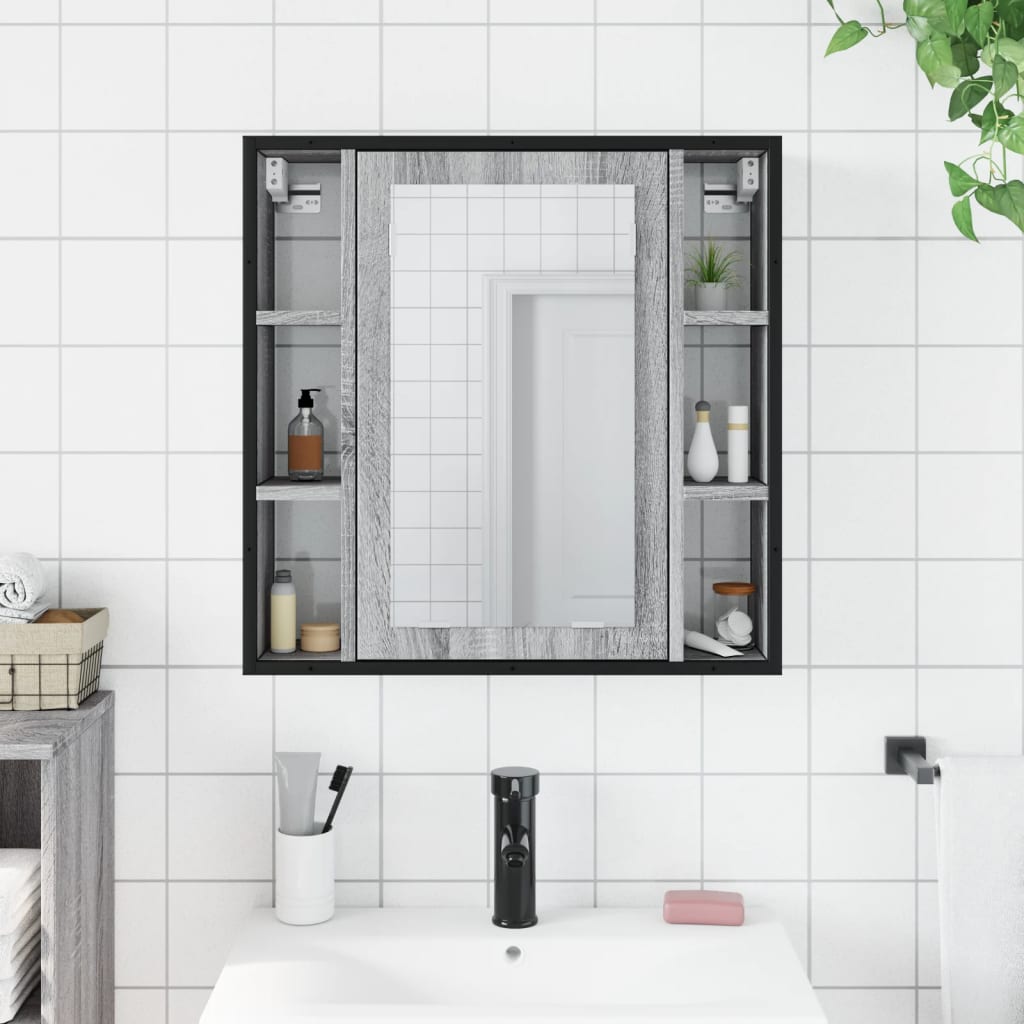 Bathroom Mirror Cabinet Grey Sonoma 60x16x60 cm Engineered Wood
