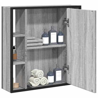 Bathroom Mirror Cabinet Grey Sonoma 60x16x60 cm Engineered Wood