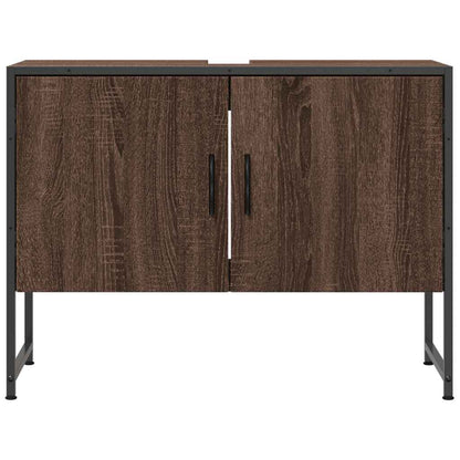 Bathroom Sink Cabinet Brown Oak 80x33x60 cm Engineered Wood