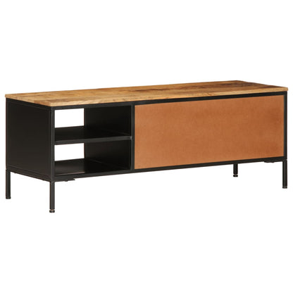 TV Cabinet 110x35x40 cm Solid Rough Wood Mango