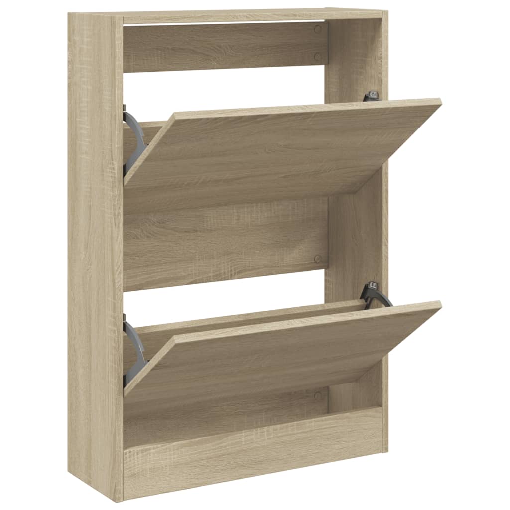 Shoe Cabinet Sonoma Oak 60x21x87.5 cm Engineered Wood