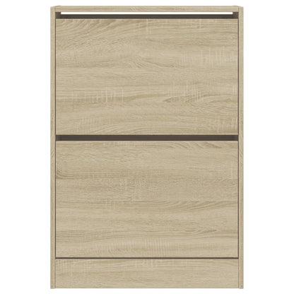 Shoe Cabinet Sonoma Oak 60x21x87.5 cm Engineered Wood
