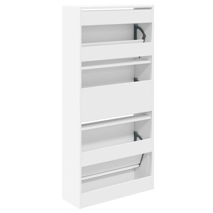 Shoe Cabinet White 60x21x125.5 cm Engineered Wood