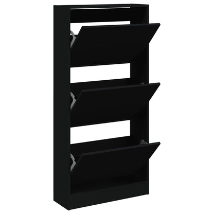 Shoe Cabinet Black 60x21x125.5 cm Engineered Wood