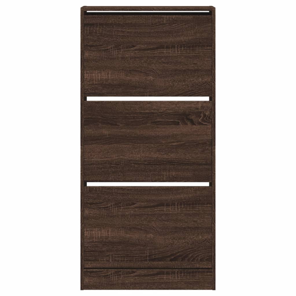 Shoe Cabinet Brown Oak 60x21x125.5 cm Engineered Wood