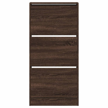 Shoe Cabinet Brown Oak 60x21x125.5 cm Engineered Wood