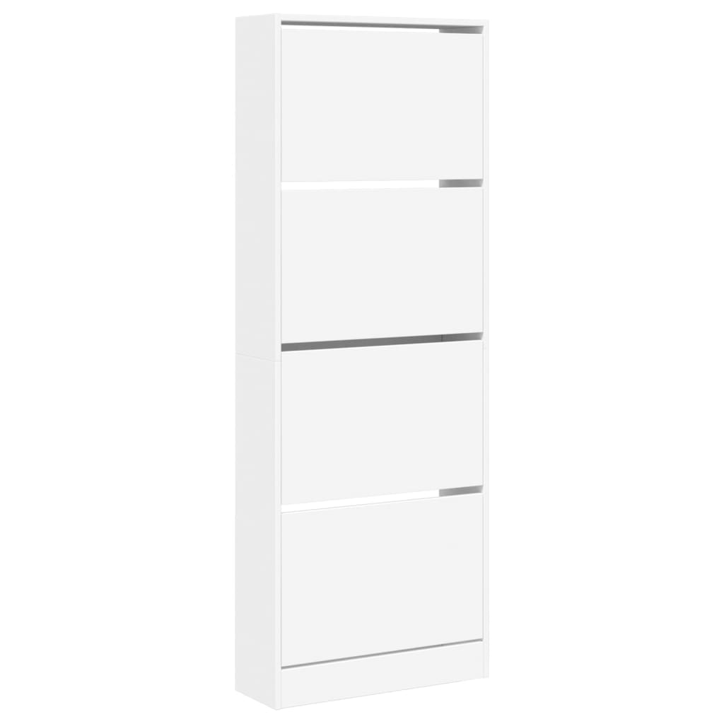 Shoe Cabinet White 60x21x163.5 cm Engineered Wood