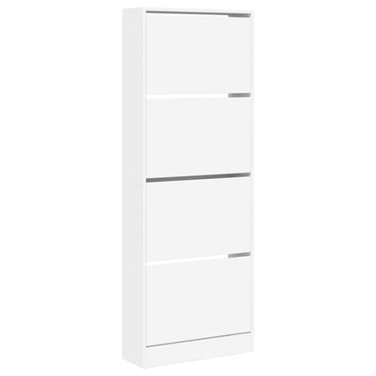 Shoe Cabinet White 60x21x163.5 cm Engineered Wood