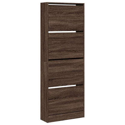 Shoe Cabinet Brown Oak 60x21x163.5 cm Engineered Wood