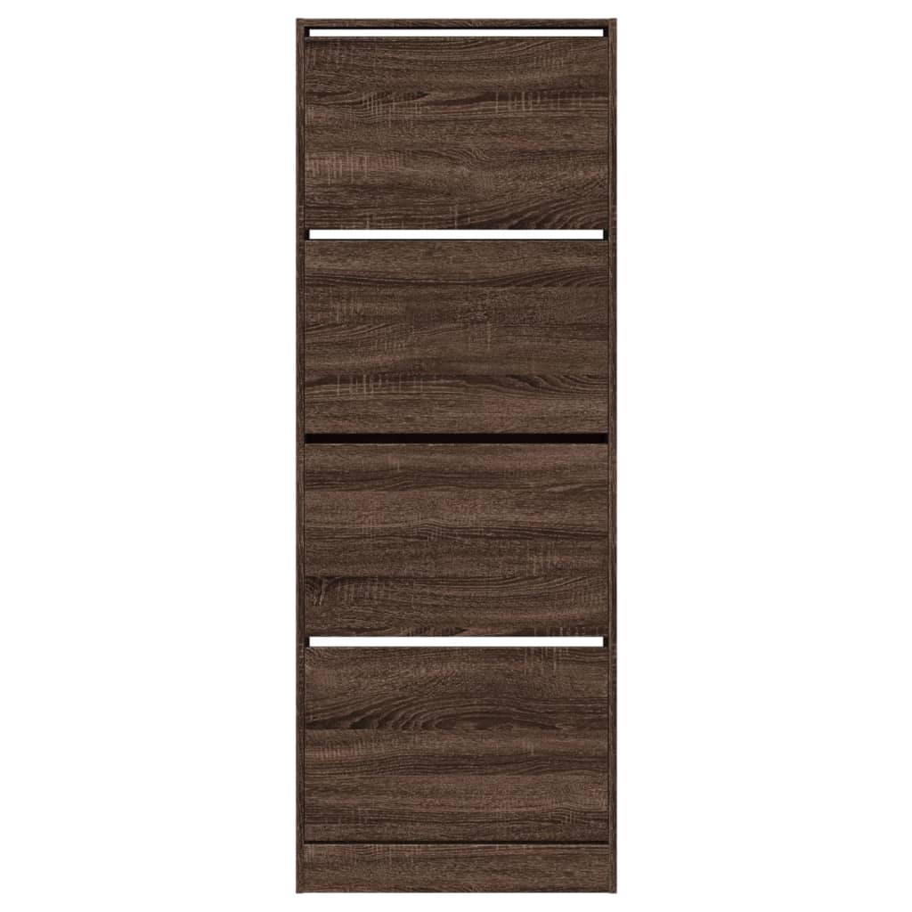 Shoe Cabinet Brown Oak 60x21x163.5 cm Engineered Wood