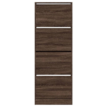 Shoe Cabinet Brown Oak 60x21x163.5 cm Engineered Wood