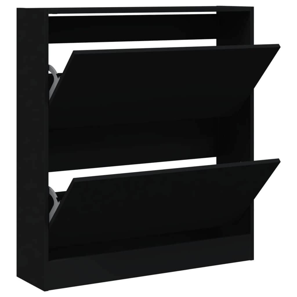 Shoe Cabinet Black 80x21x87.5 cm Engineered Wood