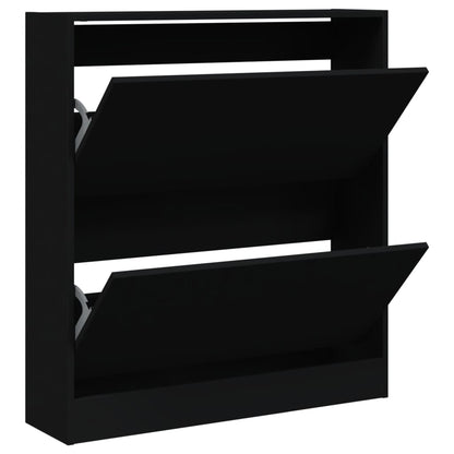 Shoe Cabinet Black 80x21x87.5 cm Engineered Wood