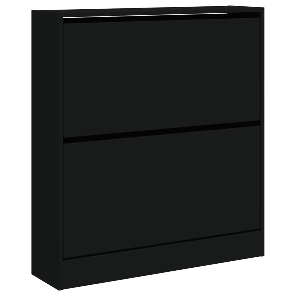 Shoe Cabinet Black 80x21x87.5 cm Engineered Wood